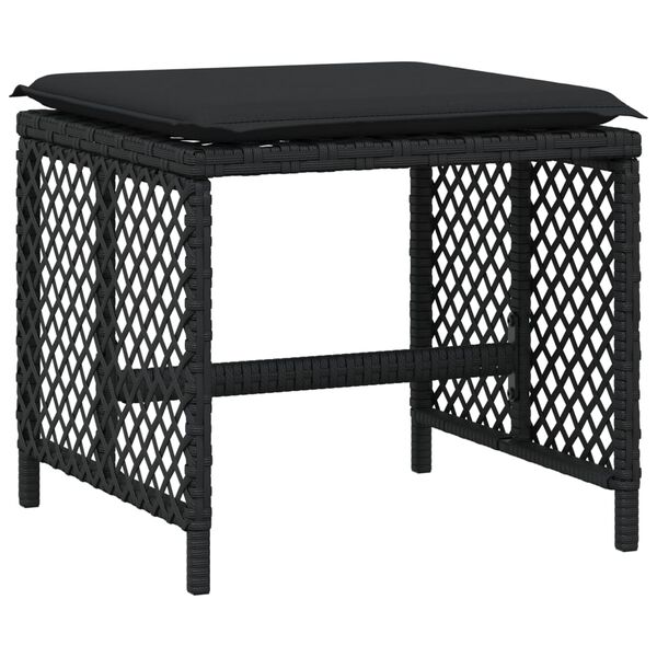 vidaXL 4 db fekete polyrattan kerti szék párnával 41 x 41 x 36 cm