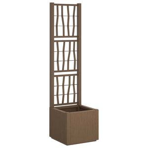 vidaXL Kert&eacute;sz cser&eacute;p r&aacute;csos v&aacute;ltozattal Barna 36 x 36 x 140 cm PP