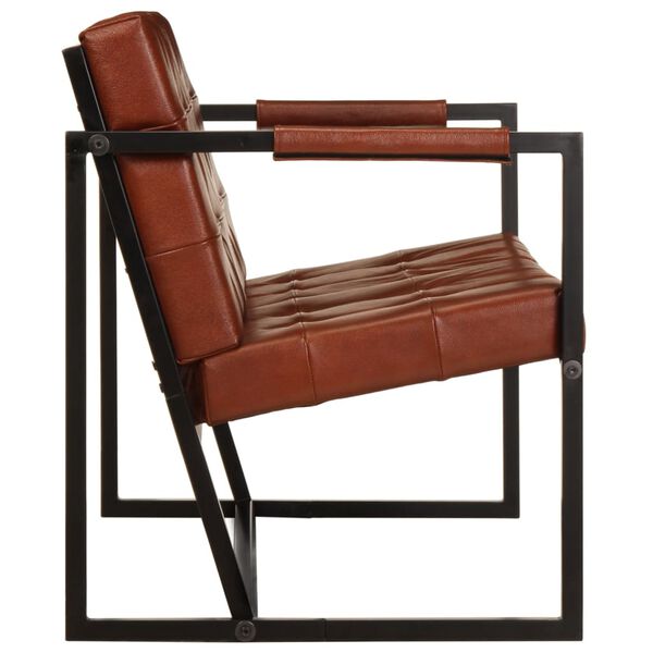 vidaXL 2 szem&eacute;lyes barna val&oacute;di kecskebőr kanap&eacute;