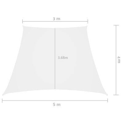 vidaXL fehér trapéz alakú oxford-szövet napvitorla 3/5 x 4 m