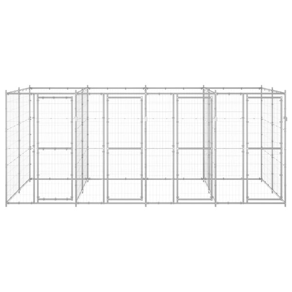 vidaXL kültéri horganyozott acél kutyakennel 9,68 m²