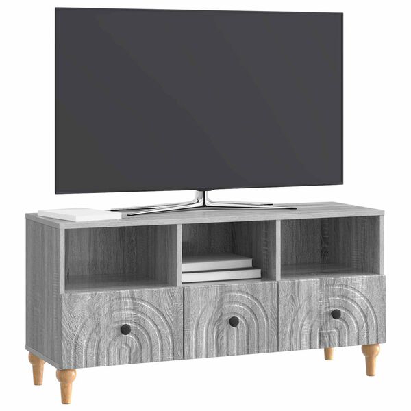 vidaXL TV szekr&eacute;ny Sz&uuml;rke Sonoma 102 x 34,5 x 50 cm M&eacute;rn&ouml;ki fa