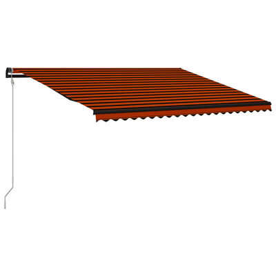 vidaXL narancssárga-barna szélérzékelős és LED-es napellenző 500x300cm