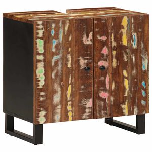 vidaXL t&ouml;m&ouml;r &uacute;jrahasznos&iacute;tott- &eacute;s szerelt fa mosd&oacute;szekr&eacute;ny 62x33x58 cm