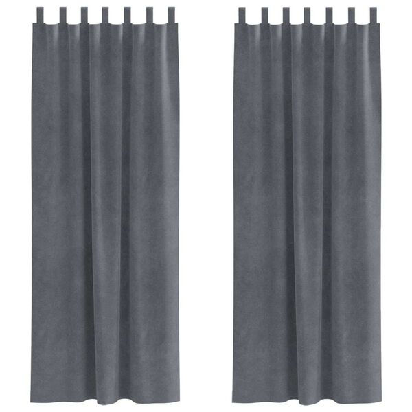 vidaXL S&ouml;t&eacute;t&iacute;tő f&uuml;gg&ouml;ny&ouml;k 2 pcs Vil&aacute;gossz&uuml;rke 140 x 245 cm B&aacute;rsony