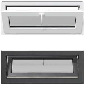 vidaXL Pinceablak RISOR 110 x 40 cm PVC &eacute;s &Uuml;veg Antracitsz&uuml;rke