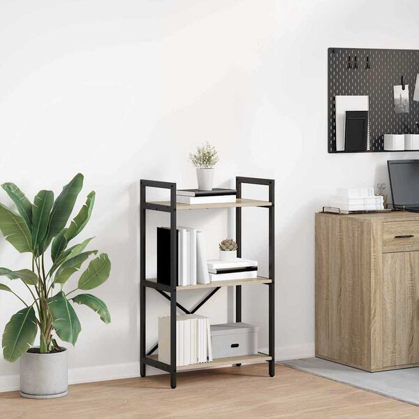 vidaXL K&ouml;nyvespolc Sonoma t&ouml;lgy 56 x 34 x 96 cm Faanyag