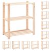 vidaXL 10 db 3-szintes t&ouml;m&ouml;r fenyőfa t&aacute;rol&oacute;polc 150 kg 80 x 38 x 90 cm
