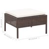 vidaXL 6-részes barna polyrattan kerti bútorszett párnákkal