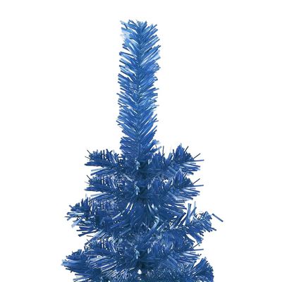 vidaXL kék vékony karácsonyfa LED-ekkel és gömbszettel 240 cm