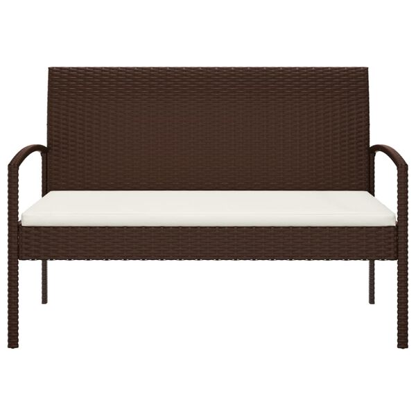 vidaXL barna polyrattan kerti pad p&aacute;rn&aacute;val 105 cm