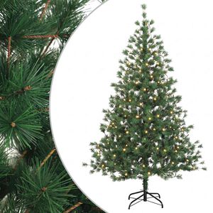 vidaXL Műanyag Hajtogat&oacute;s Kar&aacute;csonyfa 150 cm 150 LED Meleg feh&eacute;r
