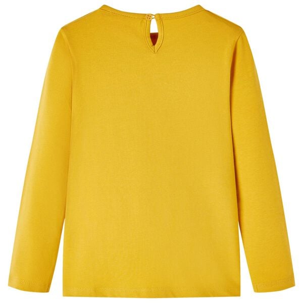 Sötét okker hosszú ujjú gyerekpóló 116