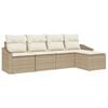 vidaXL Kanap&eacute; Szett 5 db Beige &eacute;s kr&eacute;m polirattan