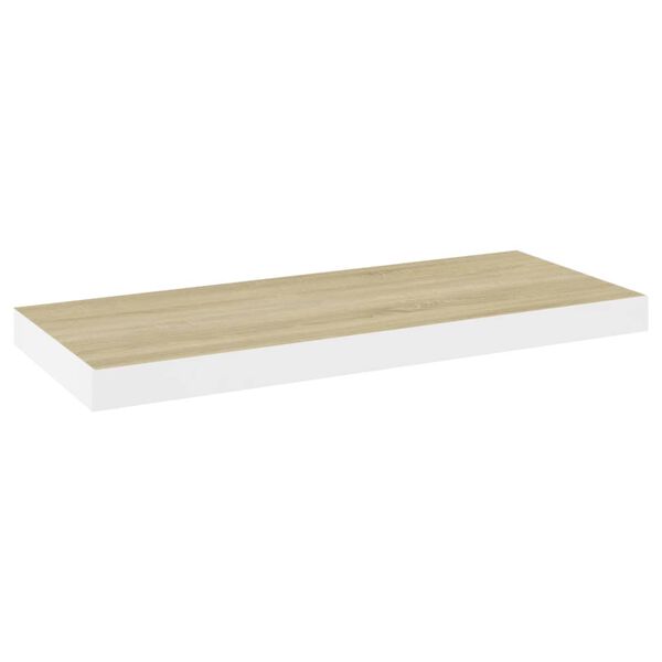 vidaXL 4 db tölgyszínű és fehér MDF lebegő fali polc 60x23,5x3,8 cm