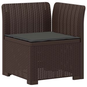 vidaXL 1-Fős Kerti Kanap&eacute; P&aacute;rn&aacute;val Rattan Hat&aacute;s PP Barna