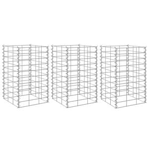 vidaXL 3 db vas gabion magas&aacute;gy&aacute;s 30 x 30 x 50 cm