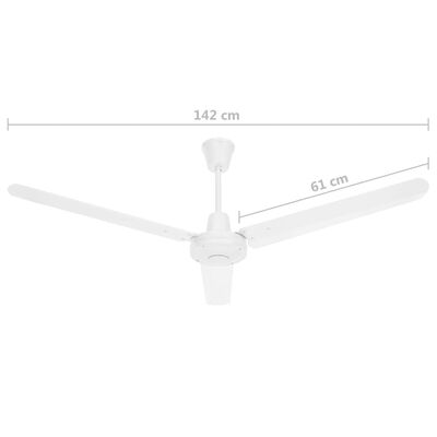 vidaXL fehér mennyezeti ventilátor 142 cm