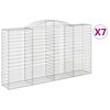 vidaXL 7 db &iacute;ves horganyzott vas gabion kos&aacute;r 300x50x160/180 cm