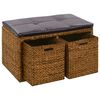 vidaXL barna tengerifű pad 2 kos&aacute;rral 71 x 40 x 42 cm