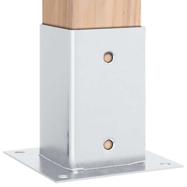 vidaXL 12 db horganyzott ac&eacute;lb&oacute;l oszlopalapok n&eacute;gyzet alak&uacute;ak 81x81 mm