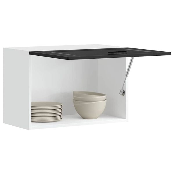 vidaXL konyhai fali szekr&eacute;ny Porto fekete sz&iacute;nű fűr&eacute;sz&aacute;ru