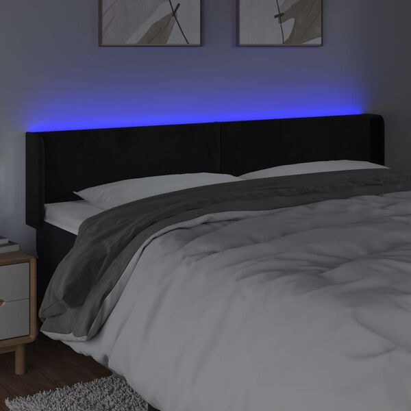 vidaXL fekete b&aacute;rsony LED-es fejt&aacute;mla 163 x 16 x 78/88 cm