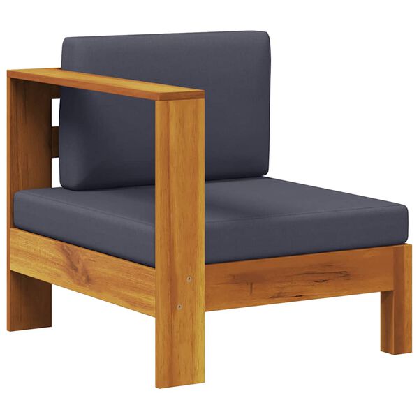 vidaXL sötétszürke tömör akácfa középső kanapé 1 kartámasszal