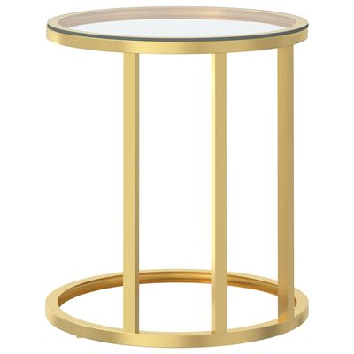 vidaXL arany-átlátszó edzett üveg kisasztal 45 cm