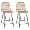 vidaXL B&aacute;rsz&eacute;k 2 db Term&eacute;szetes 44 x 54 x 96 cm Rattan &eacute;s ac&eacute;l