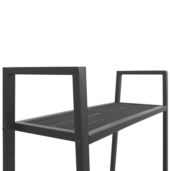 vidaXL 4 szintes antracitsz&uuml;rke f&eacute;m l&eacute;trapolc