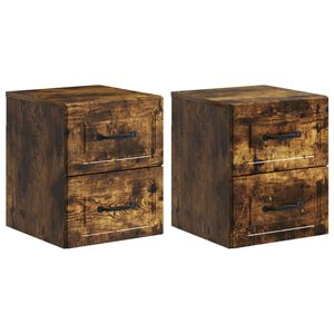 vidaXL Fali &eacute;jjeli szekr&eacute;ny 2 db F&uuml;st&ouml;s T&ouml;lgy 34,5 x 33 x 40 cm