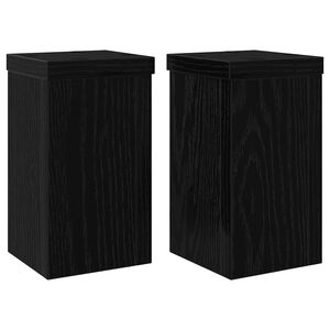 vidaXL N&ouml;v&eacute;ny&aacute;llv&aacute;ny 2 db Fekete T&ouml;lgy 10 x 10 x 18 cm Szerelt Fa