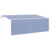 vidaXL Beh&uacute;zhat&oacute; napellenző K&eacute;k &eacute;s Feh&eacute;r 400 x 200 cm