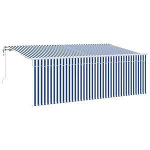 vidaXL Beh&uacute;zhat&oacute; napellenző K&eacute;k &eacute;s Feh&eacute;r 400 x 200 cm