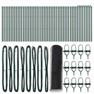 vidaXL Hatsz&ouml;gletű ker&iacute;t&eacute;s talajr&ouml;gz&iacute;tő 100 x 0,8 m PVC-bevonatos ac&eacute;l