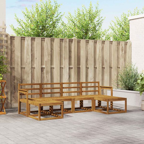 vidaXL K&uuml;lt&eacute;ri kanap&eacute; szett 6 pcs Term&eacute;szetes T&ouml;m&ouml;r Ak&aacute;cfa