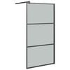vidaXL fekete s&ouml;t&eacute;t ESG &uuml;veg zuhanyfal 100x195cm