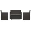 vidaXL 4 r&eacute;szes fekete polyrattan k&uuml;lt&eacute;ri &uuml;lőgarnit&uacute;ra p&aacute;rn&aacute;kkal