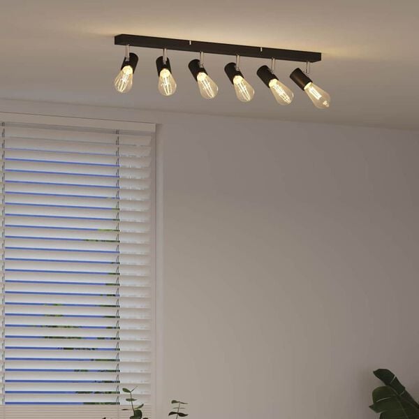 vidaXL Mennyezeti spotl&aacute;mpa Fekete 73 x 6,5 x 11,5 cm F&eacute;m