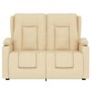 vidaXL 2 személyes krém szövet dönthető masszázsfotel pohártartóval