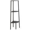 vidaXL 3 szintes fekete sarokpolc 45,5 x 31,5 x 120 cm