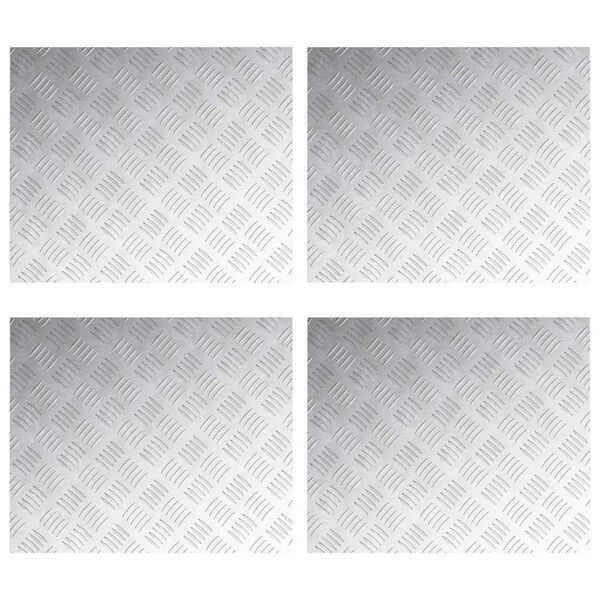 vidaXL L&eacute;pcsőfok N&eacute;gysz&ouml;gletes 4 pcs Ez&uuml;st 60 x 50 cm Alum&iacute;nium