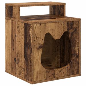 vidaXL Macska H&aacute;z Antik Fa 42,5 x 40 x 53,5 cm Szerelt Fa