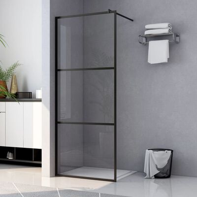 vidaXL fekete zuhanyfal átlátszó ESG üveggel 90 x 195 cm