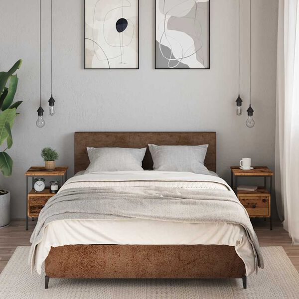 vidaXL 2 db antik fa sz&iacute;nű szerelt fa &eacute;jjeliszekr&eacute;ny 34 x 36 x 50 cm