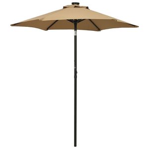 vidaXL t&oacute;psz&iacute;nű alum&iacute;nium napernyő LED-vil&aacute;g&iacute;t&aacute;ssal 200 x 211 cm