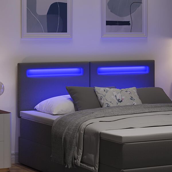 vidaXL LED &aacute;gyt&aacute;mla Sz&uuml;rke 160 cm Műbőr