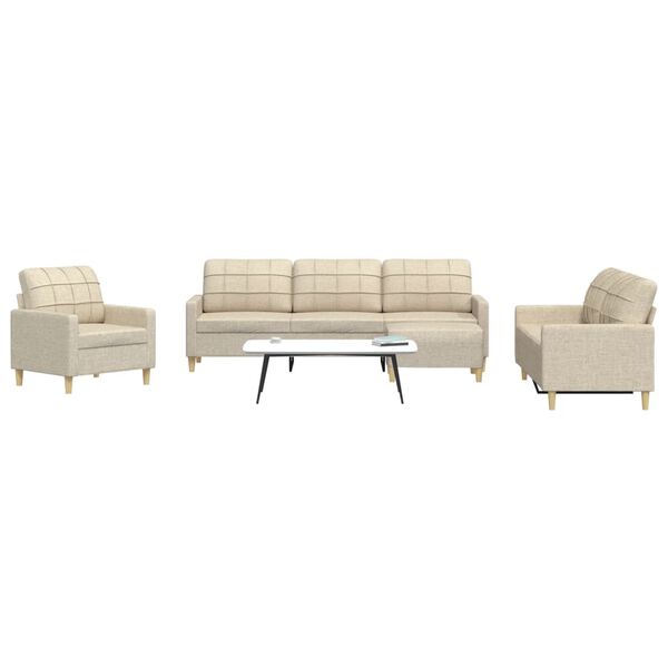 vidaXL 4 r&eacute;szes kr&eacute;msz&iacute;nű sz&ouml;vet &uuml;lőgarnit&uacute;ra l&aacute;bzs&aacute;mollyal