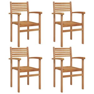 vidaXL Sz&eacute;k 4 pcs Barna 56 x 55 x 90.5 cm T&ouml;m&ouml;r Teakfa